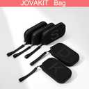 JOVAKIT Small Portable Silicone Alphabet Makeup Bag for Women, Travel Waterproof Cosmetic Bag Gifts for Women, Zipper Closure Make Up Case with Handle, Travel Storage Organizer Pouch (Black M)