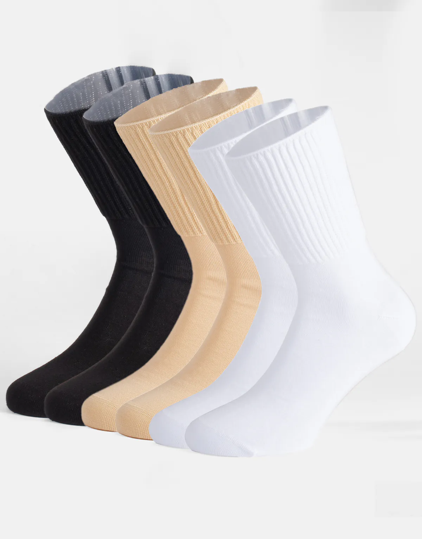 4 Pairs Womens Crew Socks Thin Soft Dress Socks Breathable Casual socks for Women White Black Orange Beige S/M