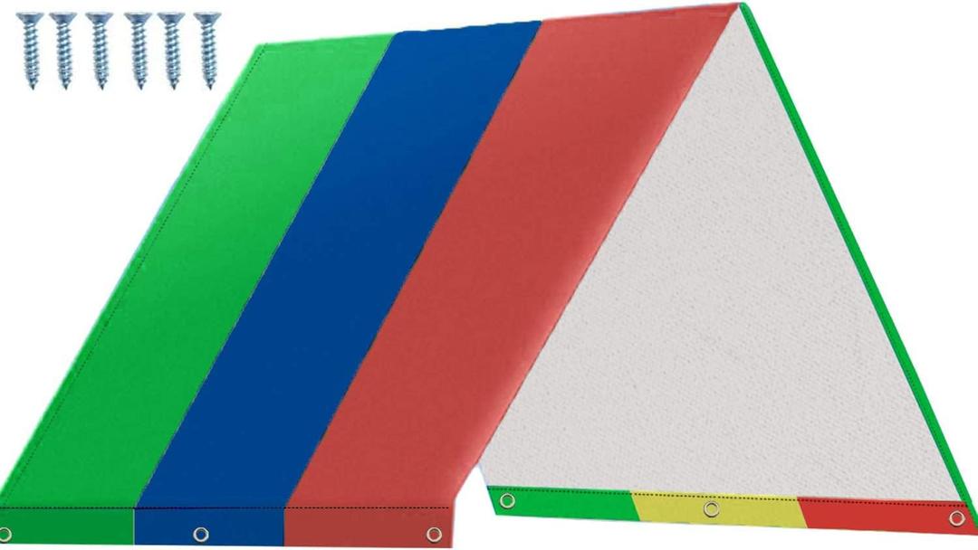 Alpurple Swing Set Replacement Tarp- 52" x 90" Kids Playground Roof Canopy, Replacement Sunshade Waterproof Trap Cover for Children Outdoor Sunproof (Green Blue red)