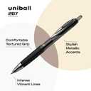 2 x uni-ball 207 Retractable Gel Pens Medium Point, 0.7mm, Black, 12 Pack