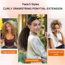 14Inch Curly Ponytail Extension, Kinky Curly Drawstring Ponytail For Black Women,100% Pure Protein Silk Curly Ponytail Extension Like Human Hair,Hair Drawstring Ponytail For Daily
