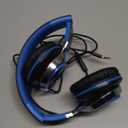 AILIHEN C8 Kids Headphones Wired, On-Ear Headphones with Microphone and Volume Control Foldable Corded Stereo 3.5mm Headset for School Teens Smartphones Chromebook Laptop Tablets Travel (Black Blue) (Medium)