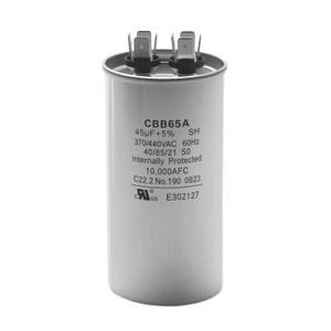 45 uF 45 MFD 5% 370 VAC Dual Run Round Start Capacitor for AC Unit Fan Motor Start, Heat Pump, Condenser Straight Cool. Compatible with Coleman Capacitor 1499-5731