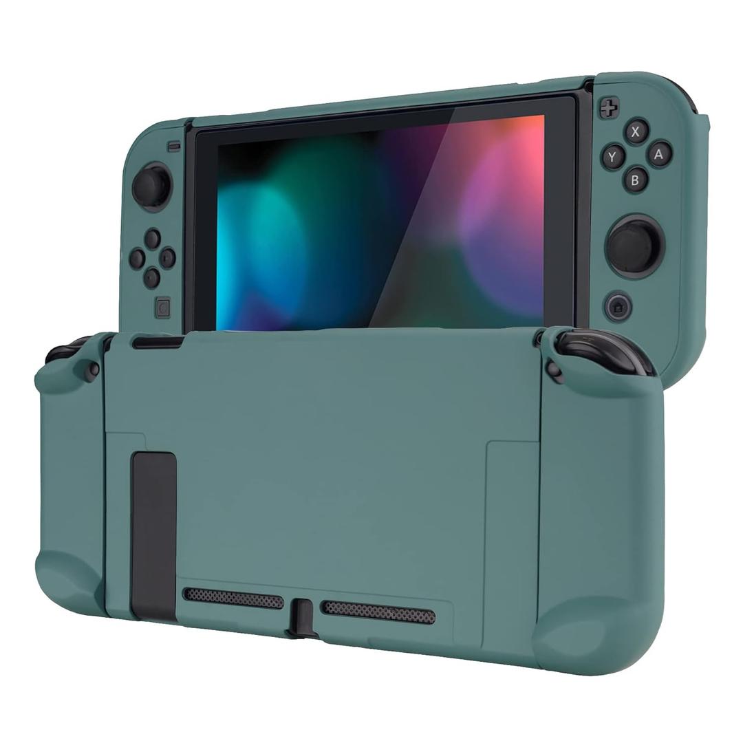 eXtremeRate PlayVital Back Cover for Nintendo Switch Console, Separable Protector Hard Shell for NS Joycon,Dockable Protective Case for Nintendo Switch - Hunter Green (NOT for Switch 2)