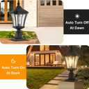 Dusk to Dawn Outdoor Post Lights with Pier Mount Base, Weather Resistant Aluminum 20" Exterior Pillar Coach Light with Clear Glass, Black Outdoor Pole Lamps for Patio, Porch, Yard