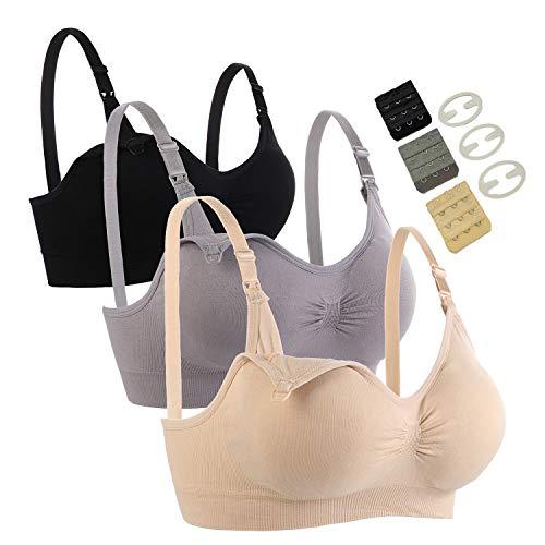 SOTP Seitop 3 Pack Nursing Bra for Woman, Seamless Breastfeeding Bras M