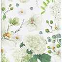 80PCS White Floral Guest Paper Napkins Flowers Blossom Hand Disposable White Frower Guest Napkins Dinner Napkin Wildflower Greenery Dinner Paper Napkins for Spring Flowers Party Supplies