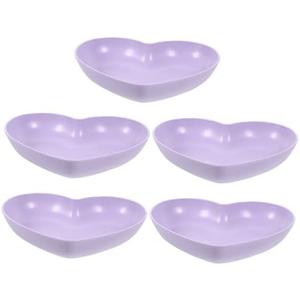 GANAZONO 5Pcs Heart Shape Crab Water Dish Wear Resistant Decorative Bowl for Small Reptiles Spill Design Easy to Clean for Crab Tank Accessories and Terrarium Use