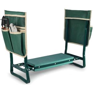 Icegirl 2-in-1 Garden Kneeler and Seat, Foldable and Portable Bench with EVA Foam Pad & 2 Large Tool Pouches, Perfect for Men Women Seniors