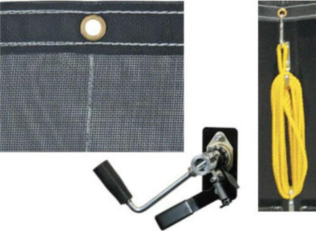Buyers Products DTR7515 Aluminum Tarp System with Mesh Tarp, 7-1/2 x 15 Feet  Dump Body Tarp Kit, Heavy Duty Double-Stitched Hems, Brass Grommets, Telescoping Roller, Complete Hardware Included