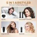 5 in 1 Blow Dryer Brush, Negative Ion Hair Dryer Brush Set Upgrade Hot Air Brush Air Styler Curling Wrap Air Curler, Curling Iron Hair Styling Tools As A Gift for Straight/Curl/Drying/Smoothing