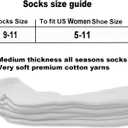 Glory Max 6 Pairs Women Ankle Socks Cotton Solid Color with Cushion for Athletic Running (White) Size 9-11