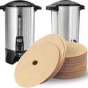 Percolator Coffee Filters - 50 Pcs Disposable Disc Coffee Paper Filter for Hamilton Beach 45 Cup Coffee Urn, Round Natural Paper Filters for Catering Home Party Office