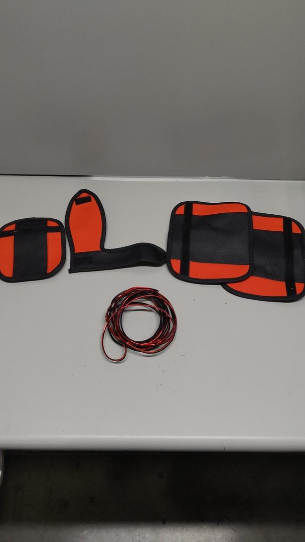 4 Pcs Luggage Handle Wraps Stretchy Suitcase Handle Wraps Backpack Handle Wrap for Handle Bags Red 2 medium sized and one small and one L shaped, black and red wire