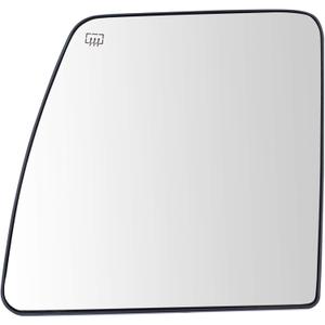 TRQ Driver Side Mirror Glass with Backing Plate Heated Compatible with 2012-2021 Nissan NV1500 2012-2018 NV2500 NV3500