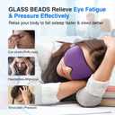 YFONG Weighted Sleep Mask, Women Men 3D Eye Mask Blocking Lights Sleeping Mask (4.2oz/120g), Pressure Relief Night Sleep Eye Mask with Adjustable Strap, Eye Cover Blindfold for Travel Nap Yoga, Purple