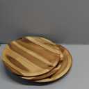 FANICHI Wooden plates (set of 4-11inch) Dinner Plates, Acacia Round Wood Plates, Unbreakable Classic Plates, Easy Cleaning & Lightweight for Dishes Snack, Dessert, Housewarming, Christmas Gift