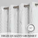 100% Blackout Curtains for Bedroom, White Silver Foil Pattern Curtains 72 Inch Length Living Room Darkening Thermal Insulated Metallic Silver Wave Print Drapes Grommet Window Curtains 2 Panels