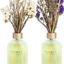 Reed Diffuser - Jasmine Lily & Grapefruit 6.76oz 200ml Pack of 2 Flower Essential Oil Reed Diffuser Set with 16 Sticks - Long Lasting Fragrance for Home Bedroom Bathroom Room Shelf Decor