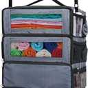 Hanging Travel Organizer, Carry-On Luggage Suitcase Organizer, Portable Travel Shelves Packing Cube for Cruise, Gray (Medium)
