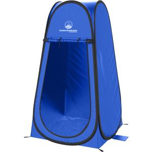 Wakeman Pop Up Changing Tent, 3.3 x 3.3 x 6.2ft, Camping Shower Tent for Portable Toilet Stall or Dressing Room with Carry Bag for Camping, Beach, or Tailgate, Polyester (Blue)