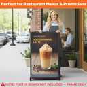 Heavy Duty Rolling Sidewalk Sign 24x36 Inch - Double-Sided Sandwich Board Poster Stand with Wheels, Slide-in Floor Standing Sign Holder Stand for Outdoor Business Advertising (Frame only)