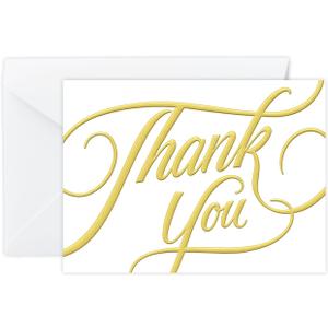 easykart labels 100 PCS Thank You Cards with Gold Foil, 5.5" x 4", Thank You Notes, Ivory Cards With Envelopes for Wedding, Business, Baby Shower, Small Business, Funeral, Graduation