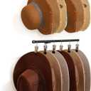 Hat Rack Organizer for 12 Cowboy Sun Wide-brim Hats Wall Mount, Metal Bucket Baseball Caps Winter Beanies Hanger for Closet Entryway Living Room Bedroom Holder for Large Hat 12 Clips Black 2 pics