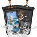 2 Pack Floating Waterproof Phone Pouch, Up to 8.3" IP68 Cellphone Dry Bag Compatible for iPhone 16 15 14 13 Pro Max Samsung Galaxy, Essential for Beach Cruise Ship (Orange*2)