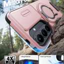 JAME for Samsung Galaxy S26 Case, Ring Holder Stand Kickstand, Slide Camera Cover with Screen Protector, Dual-Layer Shockproof Protective, Magnetic Accessory Friendly Galaxy S26 Phone Case, Pink