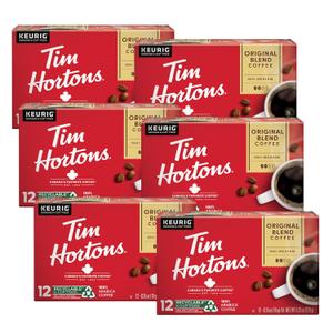Tim Hortons Original Blend, Medium Roast Coffee, Single-Serve K-Cup Pods Compatible with Keurig Brewers, 72ct K-Cups, 12 Count (Pack of 6), BB 06/02/2026
