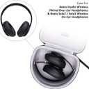 Headphone Case Compatible with Beats Studio Pro/Solo 4 / Studio 3 / Solo 3 / Picun B8 / BERIBES/JLab JBuds Lux ANC Wireless Bluetooth Noise Cancelling HeadphonesOuter Black+Inner Grey