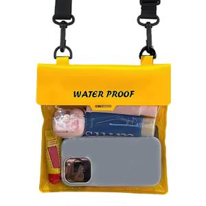 Water-Resistant Phone Pouch with Touch Screen Access, Dry Bag for Phone & Small Essentials, for Swimming, Kayaking, Beach & Travel Yellow