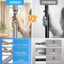 AIZESI 41-86 Inch Heavy Duty Silver Tension Curtain Rod - No Drilling, Adjustable, Rust-Proof for Outdoor, Living Room, Bathroom