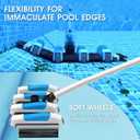 Enhanced Pool Vacuum Head with Direction-Control Handle - 17.5in Extra-Wide 4LB Professional Weighted Vac Heads Brush & Wheels -Deep Clean for Vinyl Liner,Inground & Above Ground Swimming Pool - Blue