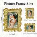 3.5x5 Vintage Picture Frame Gold, Ornate Leaves Photo Frame with Glass Front, Elegant Picture Frame for Wall or Tabletop Display, Gift ldeas for Home Decor