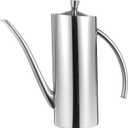 OMISTAR 304 Stainless Steel Oil Dispenser Bottle, 23.7 fl oz Olive Oil Dispenser with Drip-Free Spout, Ergonomic Handle, Dustproof Lid, Kitchen Cruet for Cooking Oil, Vinegar