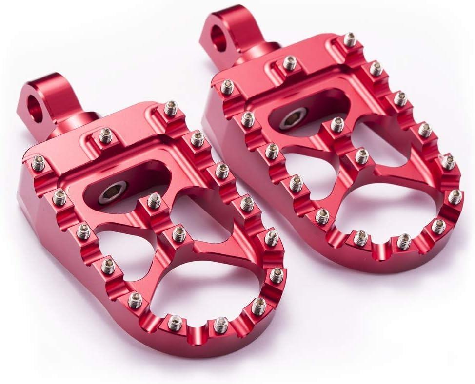 Hopider CNC Wide Foot Pegs 360 Roating MX Chopper Bobber Style for harley Dyna Sportster Fatboy Iron 883,Red