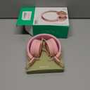 noot products Kids Headphones K11 Foldable Stereo Tangle-Free 5ft Long Cord 3.5mm Jack Plug in Wired On-Ear Headset for iPad/Girls/Boys/School/Laptop/Travel/Plane/Tablet-Soft Pink