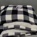 Sunbeam Electric Heated Fleece Throw, 60 x 70 IN. White/Black Plaid