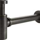 Brass Round Bottle P Trap, Basin Sink Waste Trap Drain Tube Kit Adjustable Height, Oil Rubbed Bronze Finished