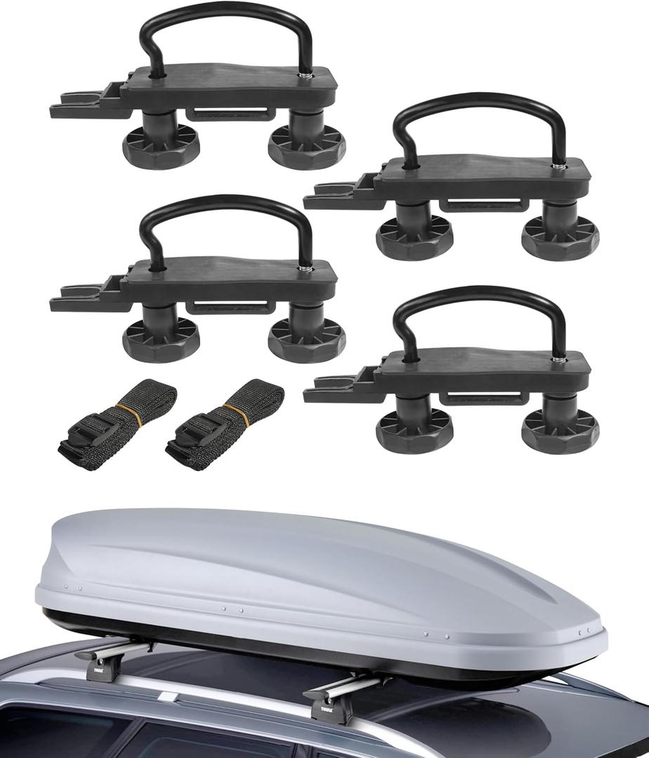 RACOONA 4PCS Stainless Steel Roof Box U-Bolt Clamps,Car Accessories Car Van Mounting Fitting Kit U Brackets Installation Accessory,Roof Rack Accessories Roof Rack Mounting Brackets,Fits Most Cars