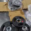 2-Inch Olympic Rubber Coate Cast Iron Weight Plate, 35LB Set With Safety Clips, Perfect for Weightlifting and Strength Training