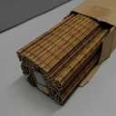 LazBlinds No Tools No Drill Cordless Bamboo Roman Shades, Light Filtering Window Treatment, Roll Up Bamboo Blinds for Windows 31'' W x 48'' H, Eastfield Teak