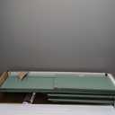 Storage Cabinet 43" with Stable Base, Classic Louvre Doors, Ajustable Shelf for Bathroom, Kitchen, Living Room 11.8"x 23.2" x 43.3", Mint Green