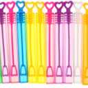 30pcs Refilled Bubble Wands Heart Shaped Empty Bubble Bottles for Boys and Girls Parties Safe Material for Outdoor Fun and Celebrations