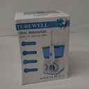 TUREWELL Water Flossing Oral Irrigator, 600ML Dental Cleaner 10 Adjustable Pressure, Electric Oral Flosser for Teeth/Braces, 8 Replacement Jet Tips for Family (White)