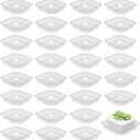 30 Pack Plant Saucers for Indoors 4 Inches Plant Trays for Pots Plastic Trays for Plants Square Plant Drip Trays for Potted Plants Flower Pot Saucers Clear Plant Plates to Catch Water, Bulk