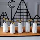 Set of 5 Cute Ghost Mini Bud Vases for Halloween Decor - Handmade Miniature Ceramic Vases for Small Flowers, Single Stem Flowers - Unique Home Decor, Wedding Party Favor, Birthday Gift