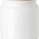 Sweejar Ceramic Kitchen Canisters, Porcelain Food Storage Jar with Airtight Seal Wooden Lid, Home Container Serving for Coffee Beans, Tea-leave, Sugar, Salt and More (White, XS(6.8 FLOZ))